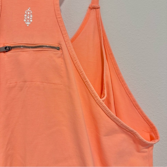 Free People Movement Hot Shot Romper Shorts Dress Size Medium Orange - Picture 9 of 9